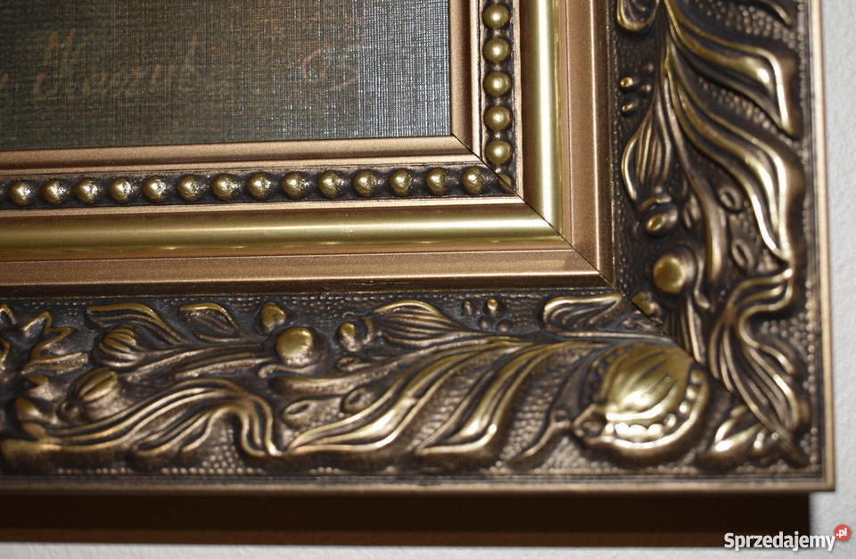 Obraz w złotej ramie 70 x 110 Ryki sprzedam