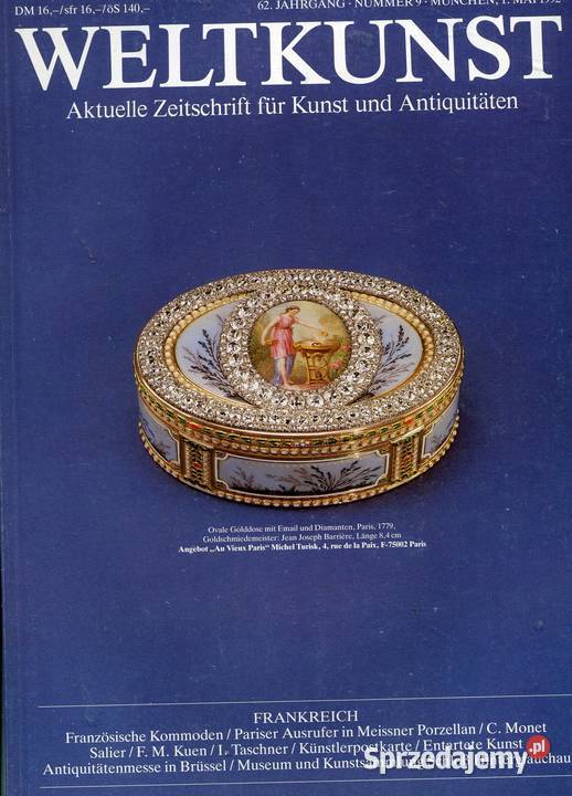 Weltkunst Aktuelle Zeitschrift fur Kunst und Rok wydania 1992