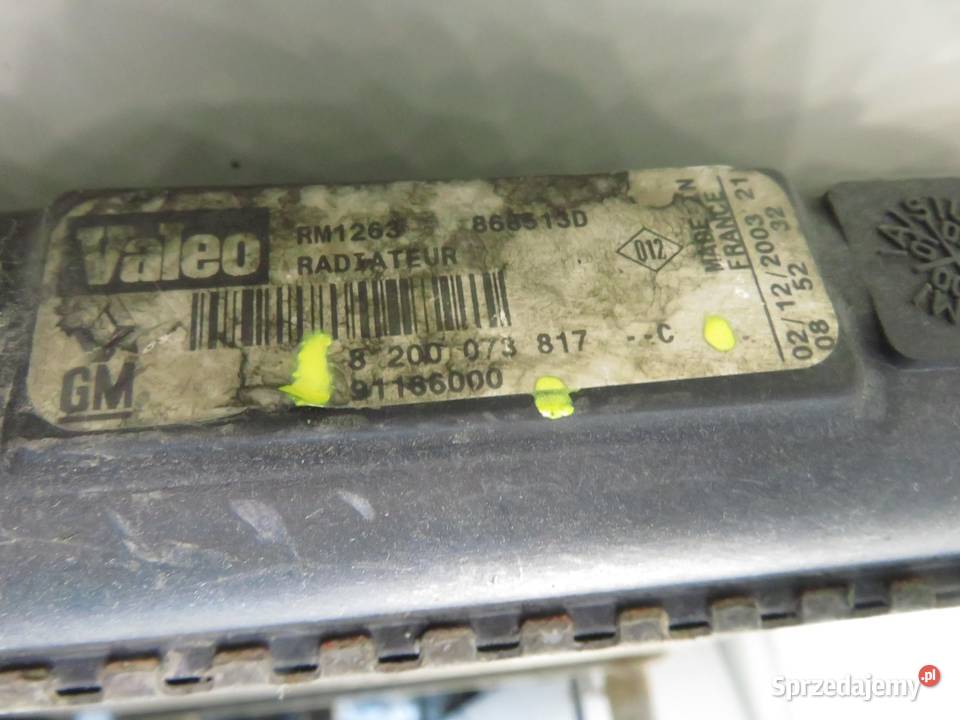 CHŁODNICA WODY OPEL VIVARO A 19 DI 91166000