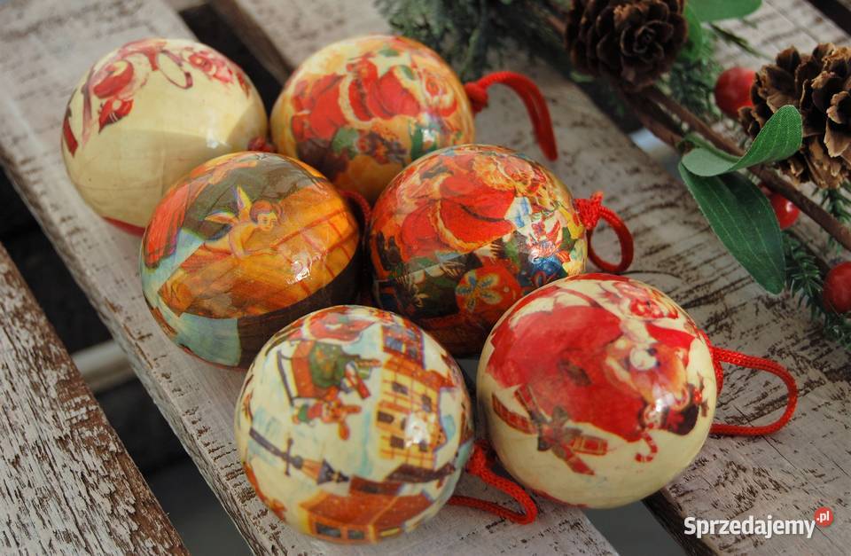 Bombka bombki decoupage vintage Mikołaj 6 wielokolorowy Lublin sprzedam