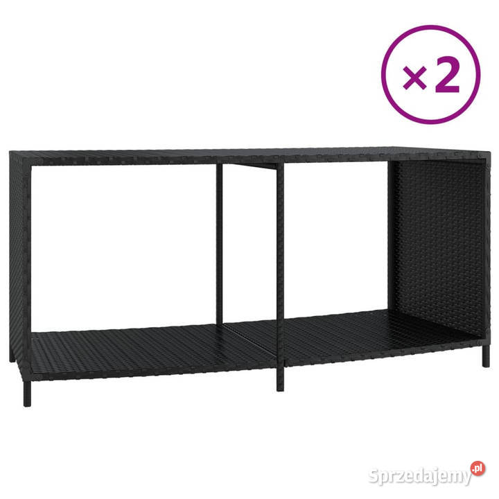 Szafki 2 czarne polirattan WM362264 mazowieckie Warszawa