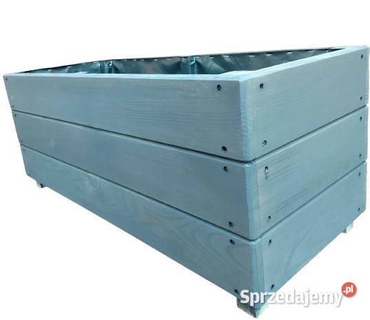 Donica drewniana szara duża skrzynia ogrodowa Architektura ogrodowa sprzedam