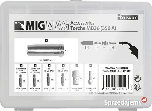 Akcesoria do palnika MB36 MIG 350A 041417GYS małopolskie Kamionna