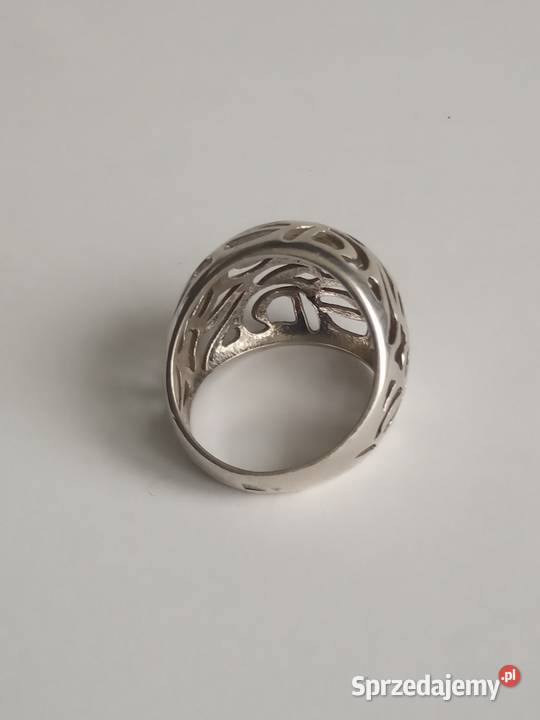 Srebrny piękny pierścionek ażurowy stare srebro Biżuteria Wrocław