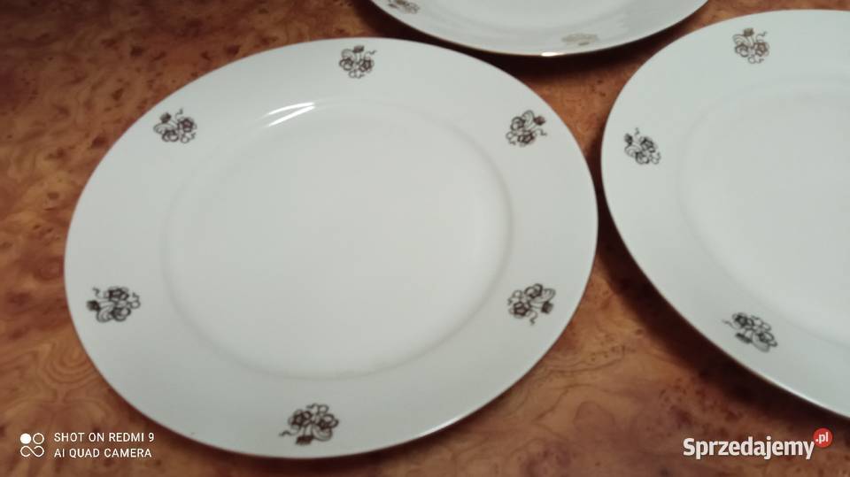 Duże 3 talerze porcelana Huta Karolina dolnośląskie Wrocław sprzedam