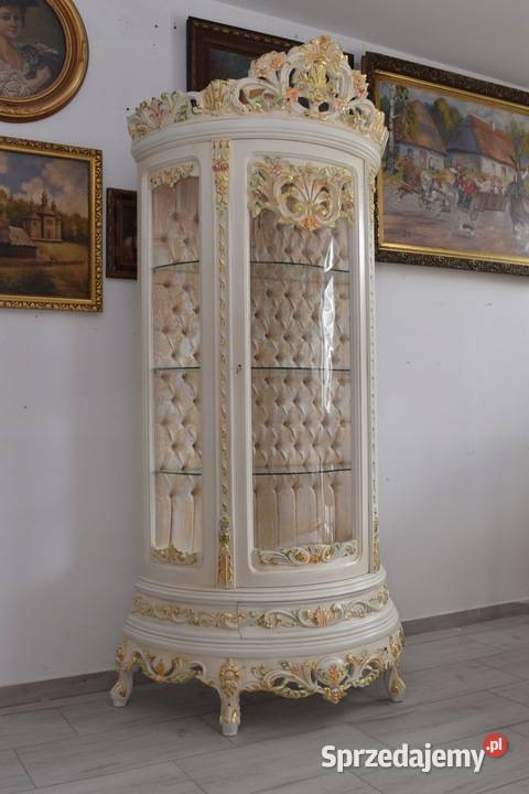 Duża Piękna Witryna Gablota Serwantka Drewniana
