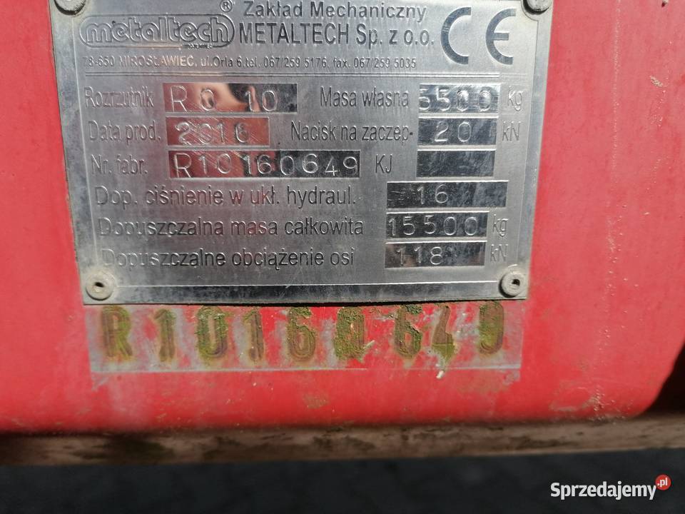 Rozrzutnik Metaltech RO10 nieuszkodzony lubelskie Żuków