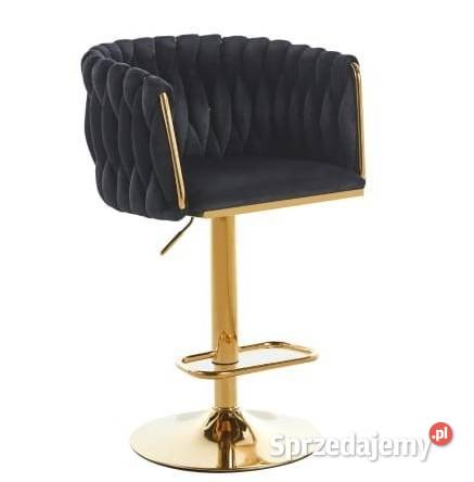 Hoker czarnozłoty krzesło barowe Luxury Glamour Golkowice