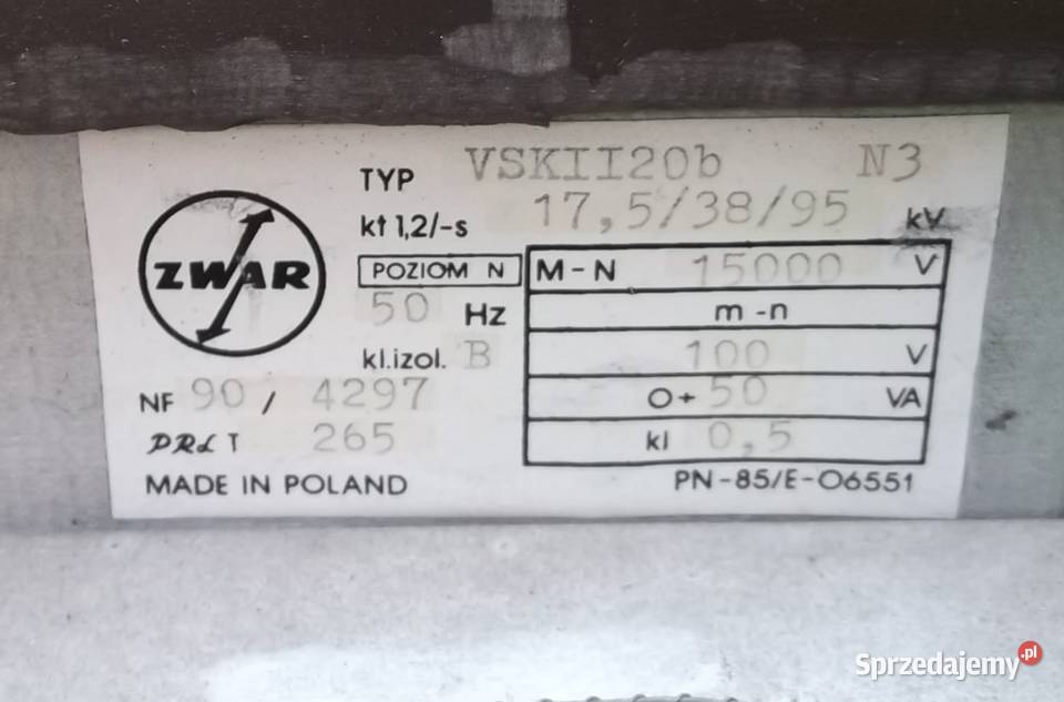 Przekładnik napięciowy VSKII20b 15000100 Wrocław