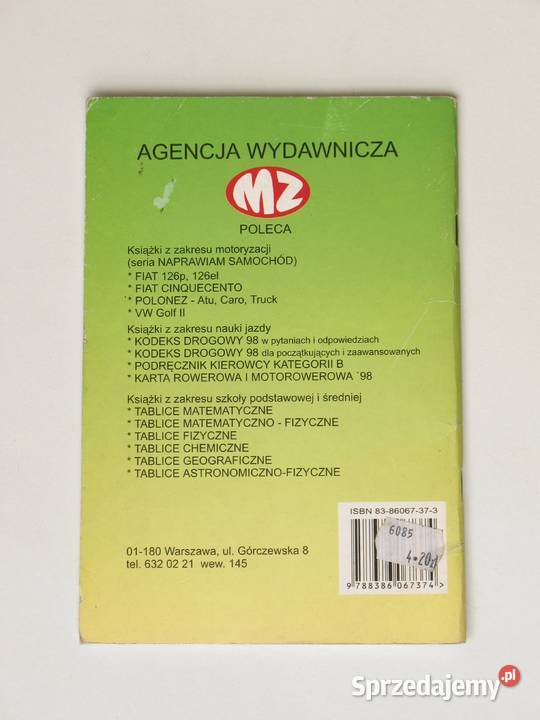 Tablice matematyczne kompendium, repetytorium, opracowanie Kraków sprzedam