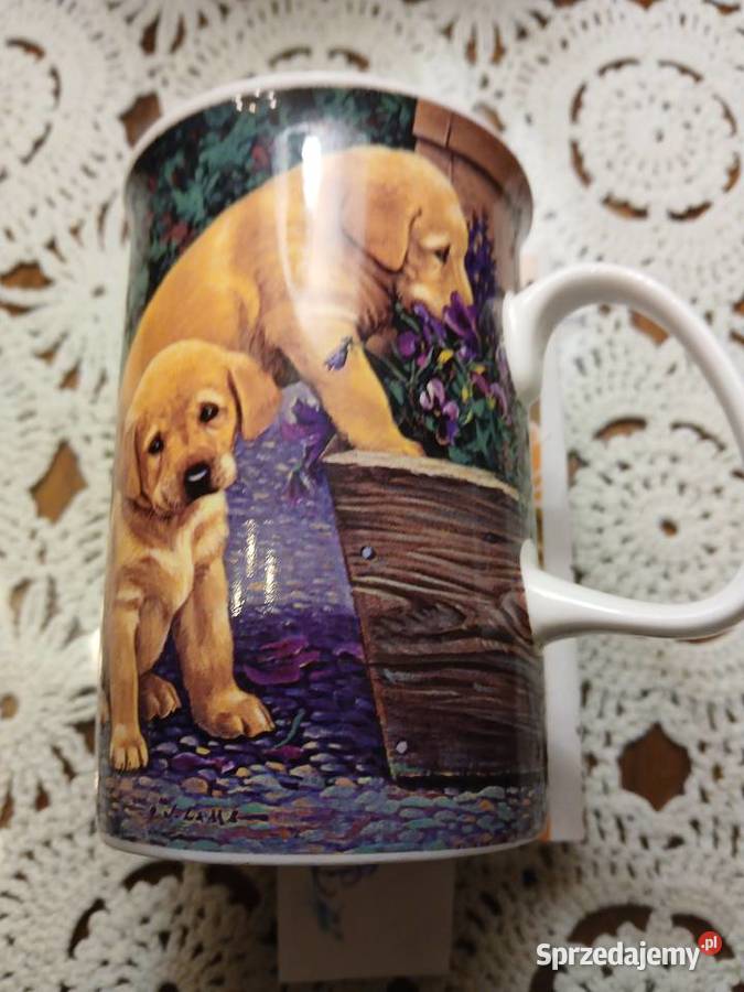 Kubki porcelanowe ze zwierzętami sygnowane Warszawa sprzedam