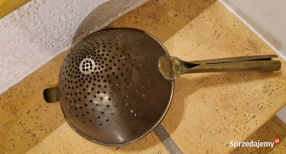 Stary durszlak miedziany antyk do zawieszenia Lublin