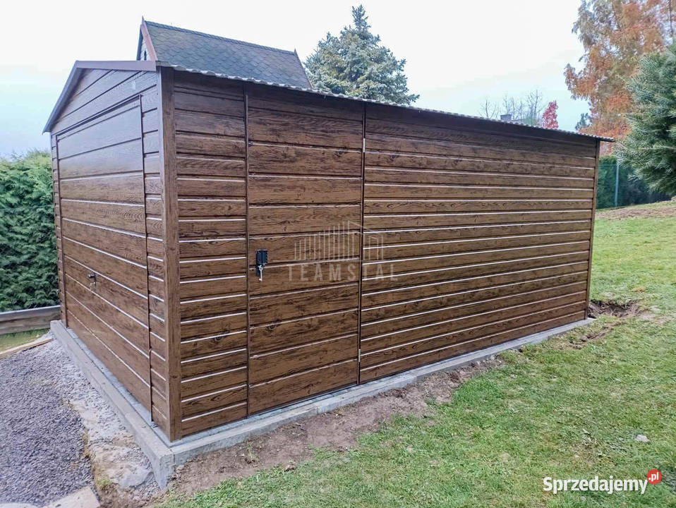 Garaż blaszany 4x6m Brama uchylna drzwi okno samodzielny Szczecinek