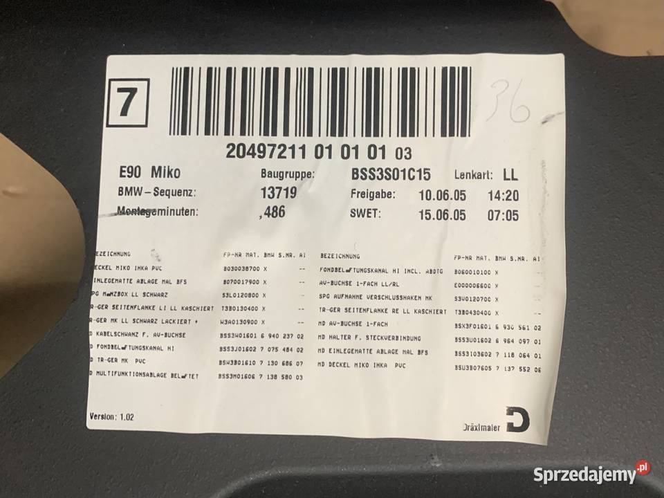 Tunel środkowy podłokietnik bmw 3 e90 e91 e92 osobowe Szczecin