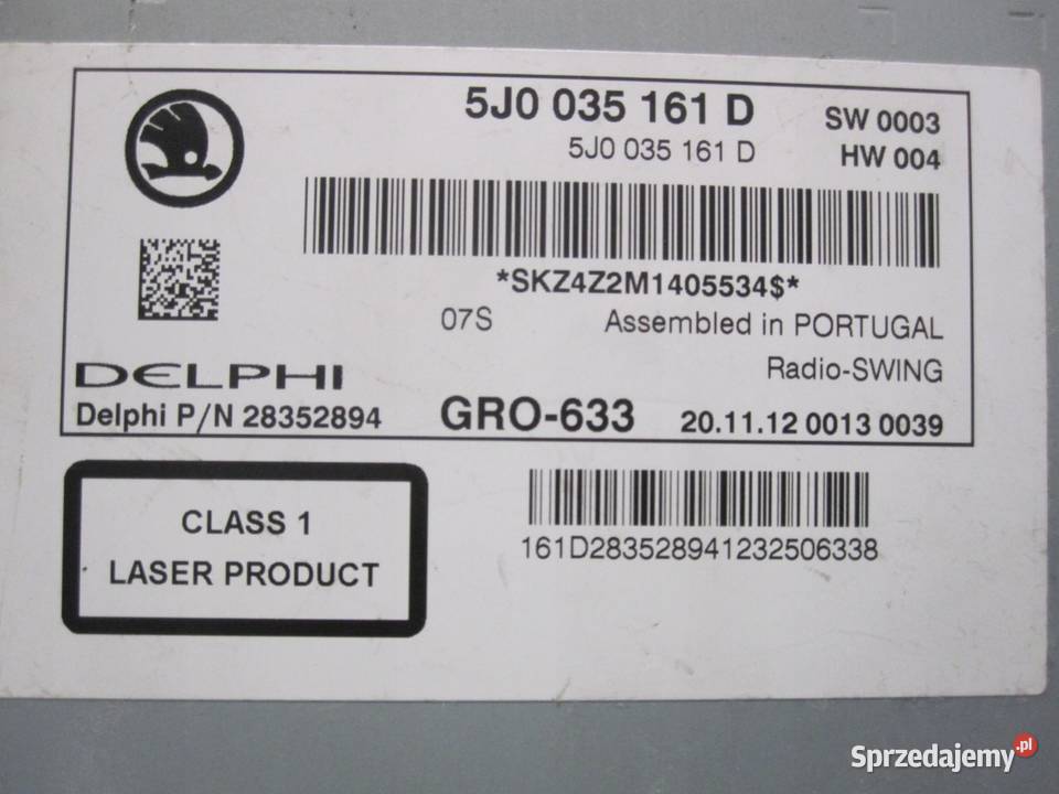 SKODA FABIA II radio CD 5J035161D