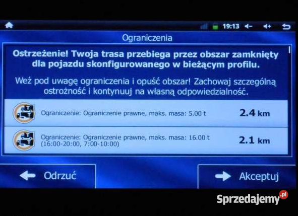 Nawigacja Samochodowa GPS Maxcom 433 z Mapą Całe Gorzów Wielkopolski