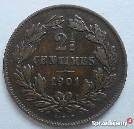 LUKSEMBURG2 12 CENTIMES1901 r BARTHRZADKA Numizmatyka Legionowo sprzedam