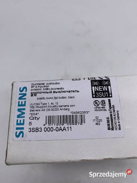 Siemens 3SB3 0000AA11 Pushbutton x5 Pozostałe Warszawa