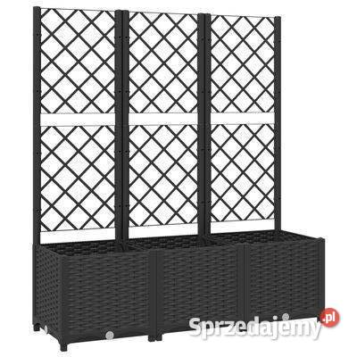 vidaXL Donica ogrodowa z kratką czarna Donice