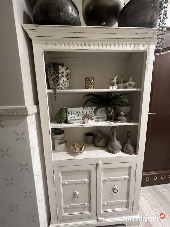 Regał biały drewniany prowansalski Żary sprzedam