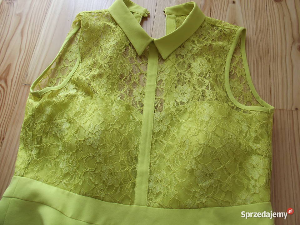 Nowa sukienka r4042 kolor limonki SETRE Eclusive zielony