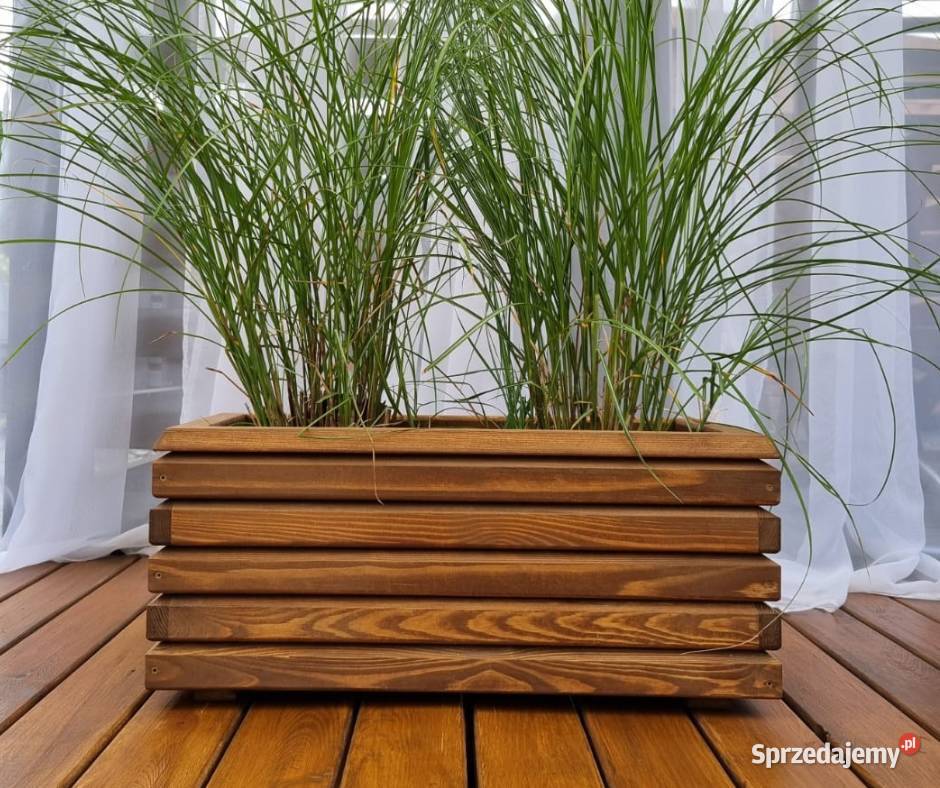 Donica prostokątna 3D osłonka drewniana donica Kalety