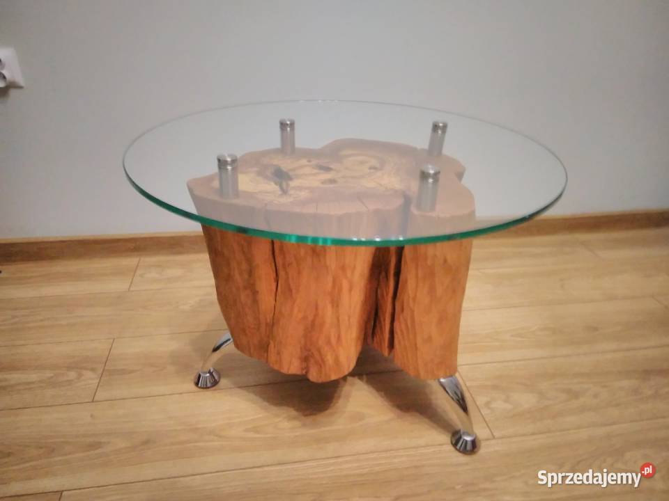 Stolik kawowy wykonany z pnia drzewa Dom i Ogród