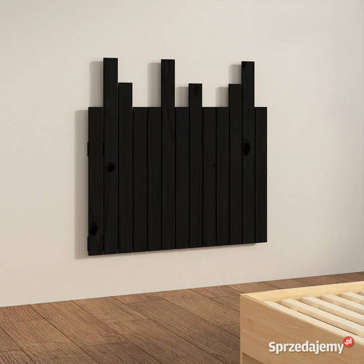 Wezgłowie łóżka czarne 825x3x80 lite drewno Warszawa