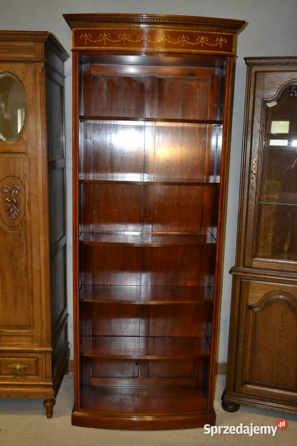 biblioteka regał zdobiony lite drewno Antyki, Sztuka, Kolekcje Będzin