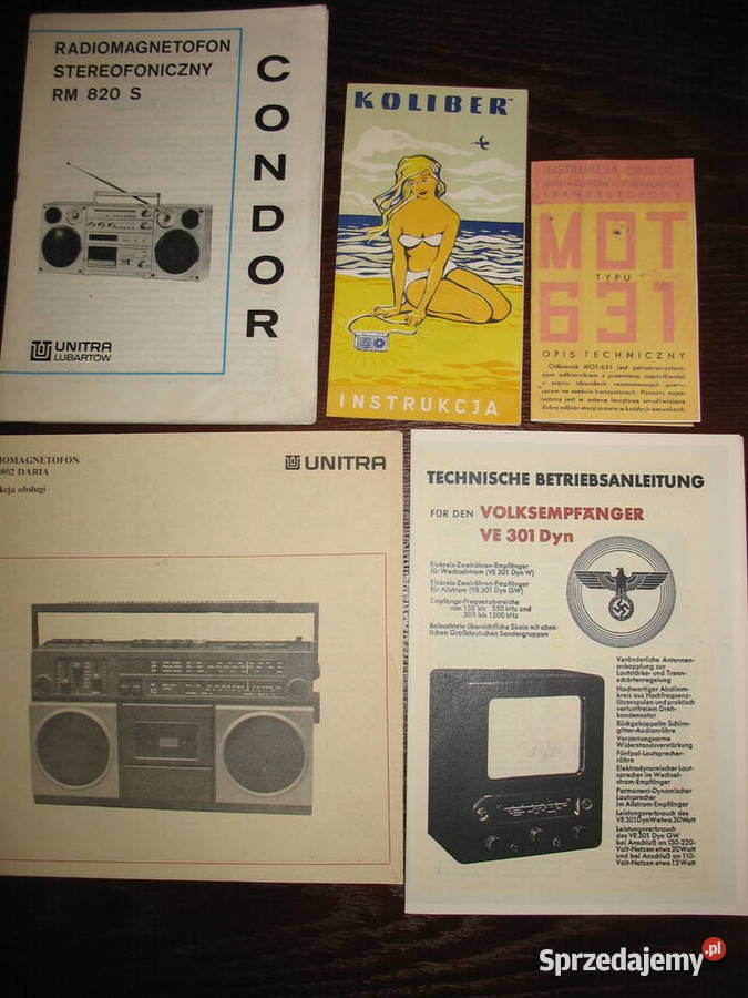 Instrukcje obsługi radioodbiorników Pozostałe sprzedam