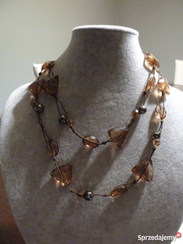 naszyjnik brązowe koraliki Radom