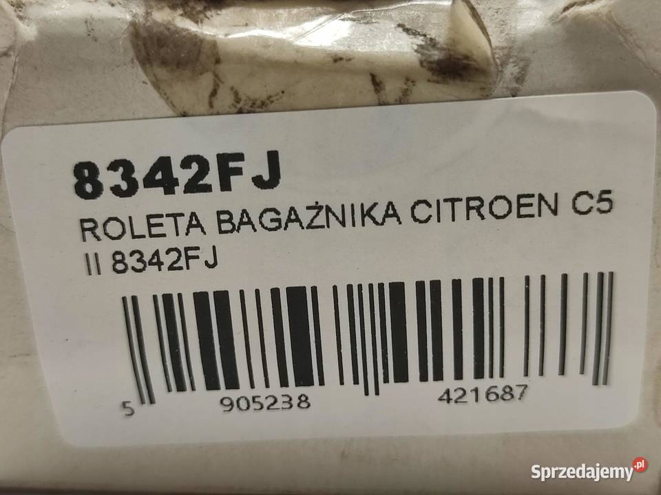 ROLETA BAGAŻNIKA CITROEN C5 II SEDAN 2008 osobowe