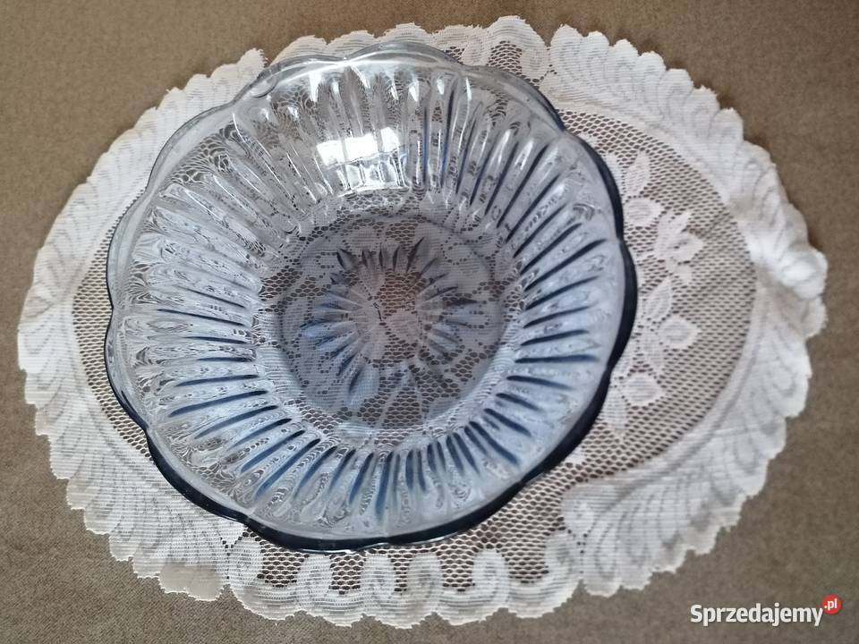 Miska szklana błękitne szkło 23x7 5Salaterka sprzedam