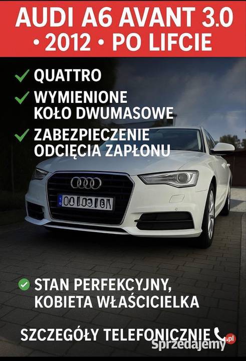 Audi A6 Avant Quattro 2012 30 TDI pomorskie Starogard Gdański
