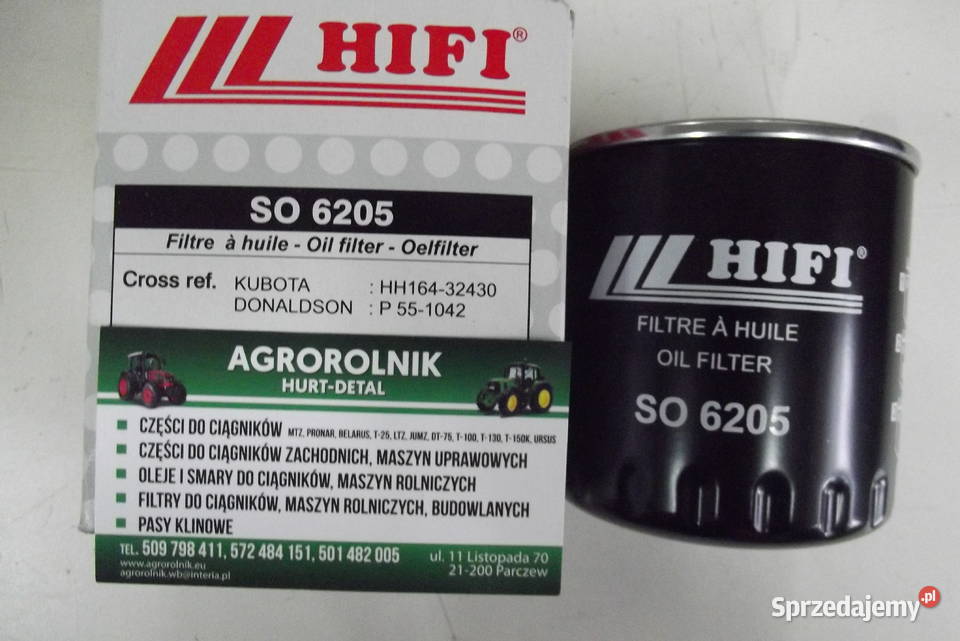 Filtr oleju Hifi SO6205 Bobcat Cat Kubota nieuszkodzony Parczew