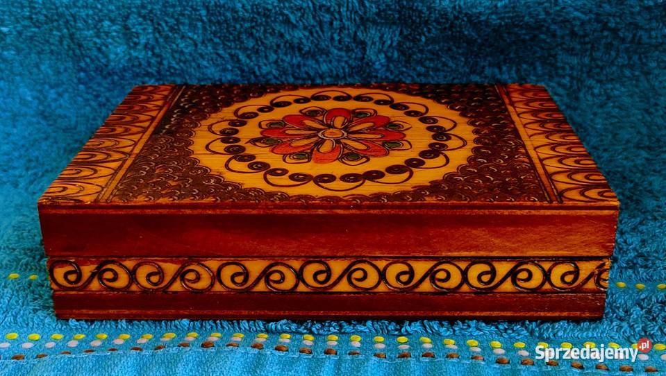 Szkatułka z Cepelii brązowy Zgierz