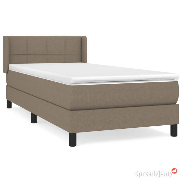 Łóżko kontynentalne z materacem taupe tkanina 88cm