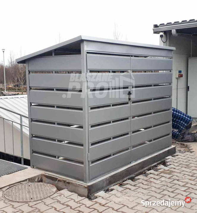 Wiata śmietnikowa spad tył 24x12m Srebrny