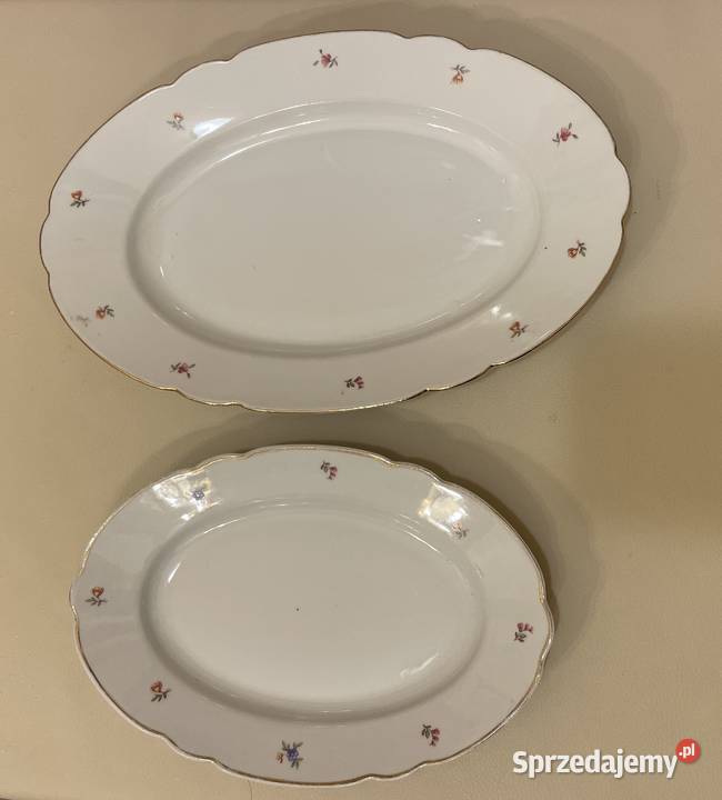 Ćmielów dwie porcelanowe patery PRL Łódź