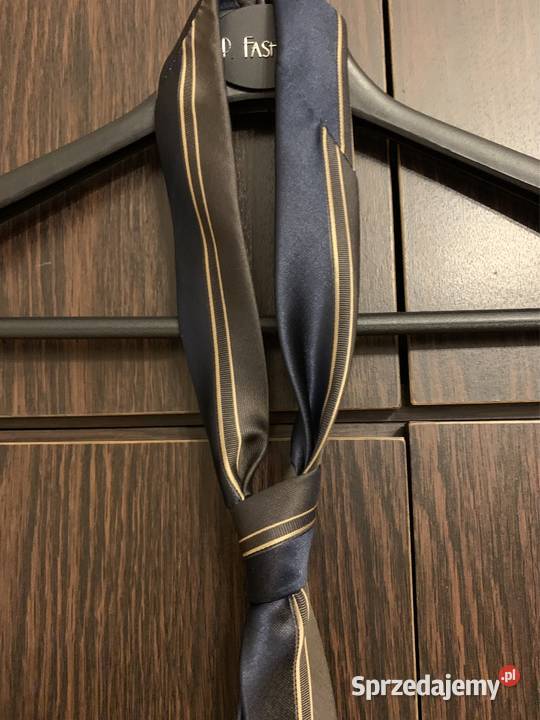 Krawat męski dwukolorowy wąski hand nade