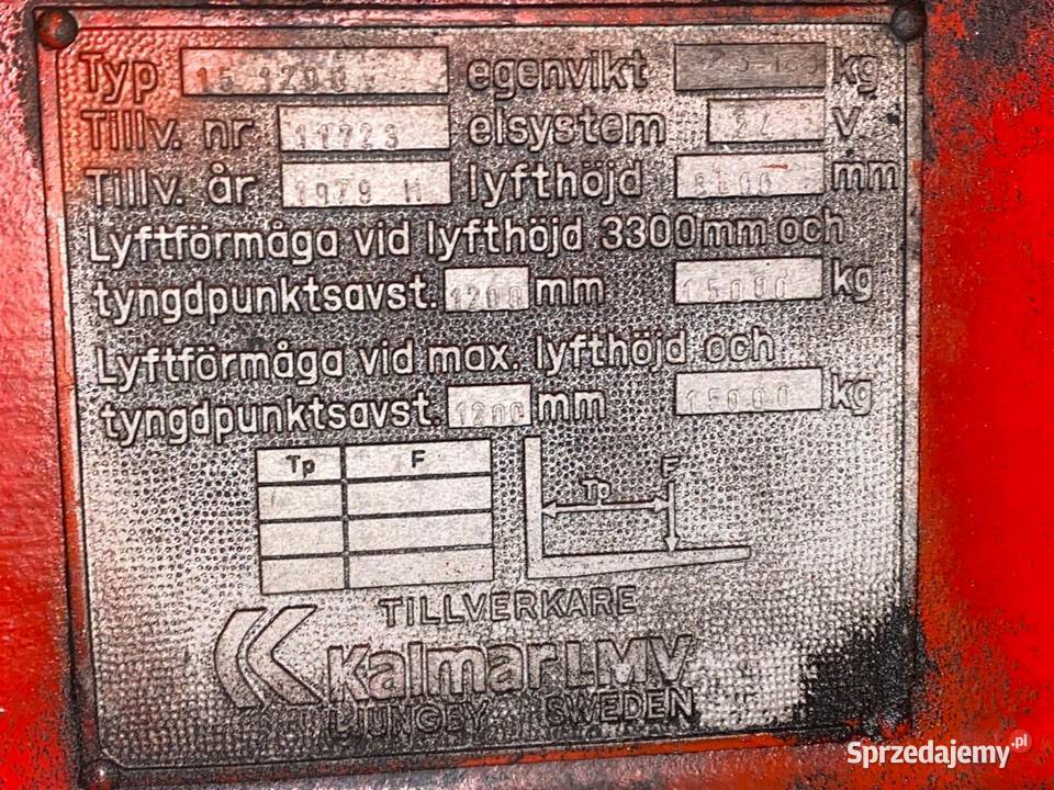 Wózek widłowy Kalmar 151200 waga 23tony cżki Nowiny
