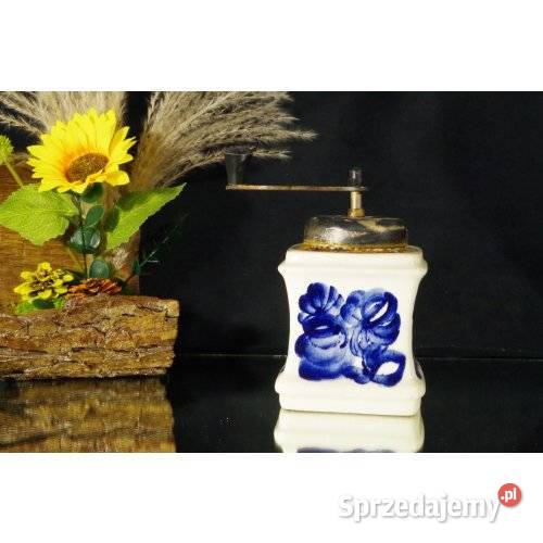 Ręczny młynek do kawy ceramiczny kobaltowe sprzedam