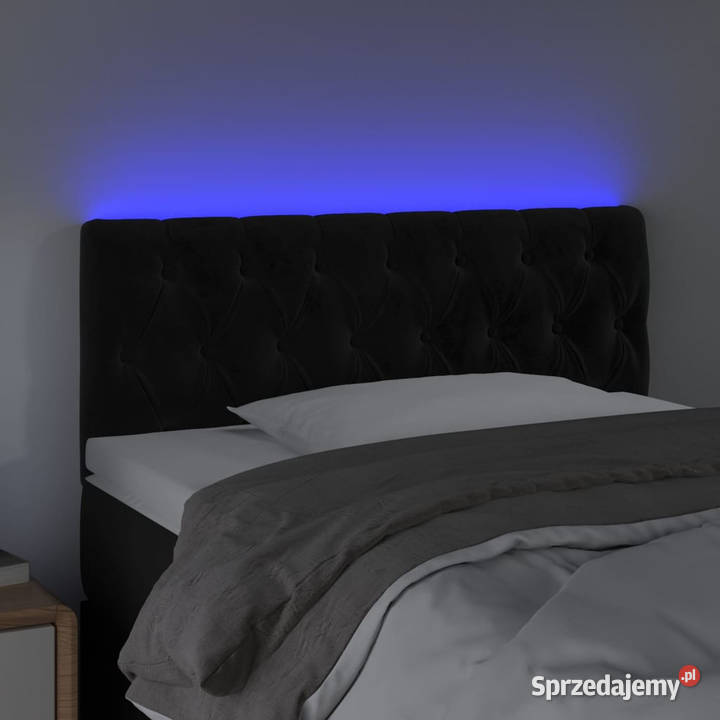 Zagłówek do łóżka z LED czarny 100x7x7888 mazowieckie Warszawa