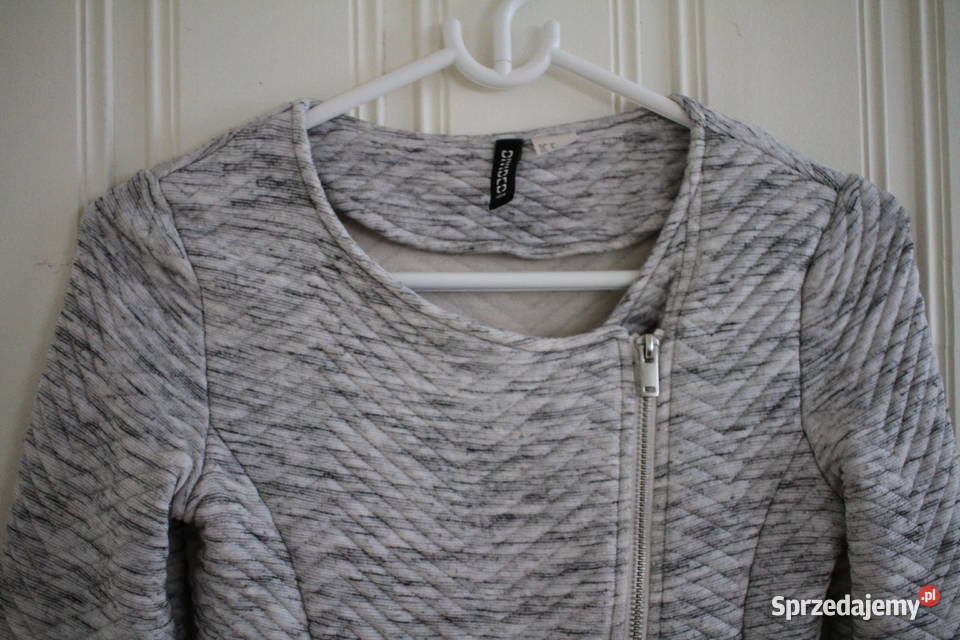 narzutka żakiet kamizelka kurtka HM xxs 32 szary/srebrny Toruń sprzedam