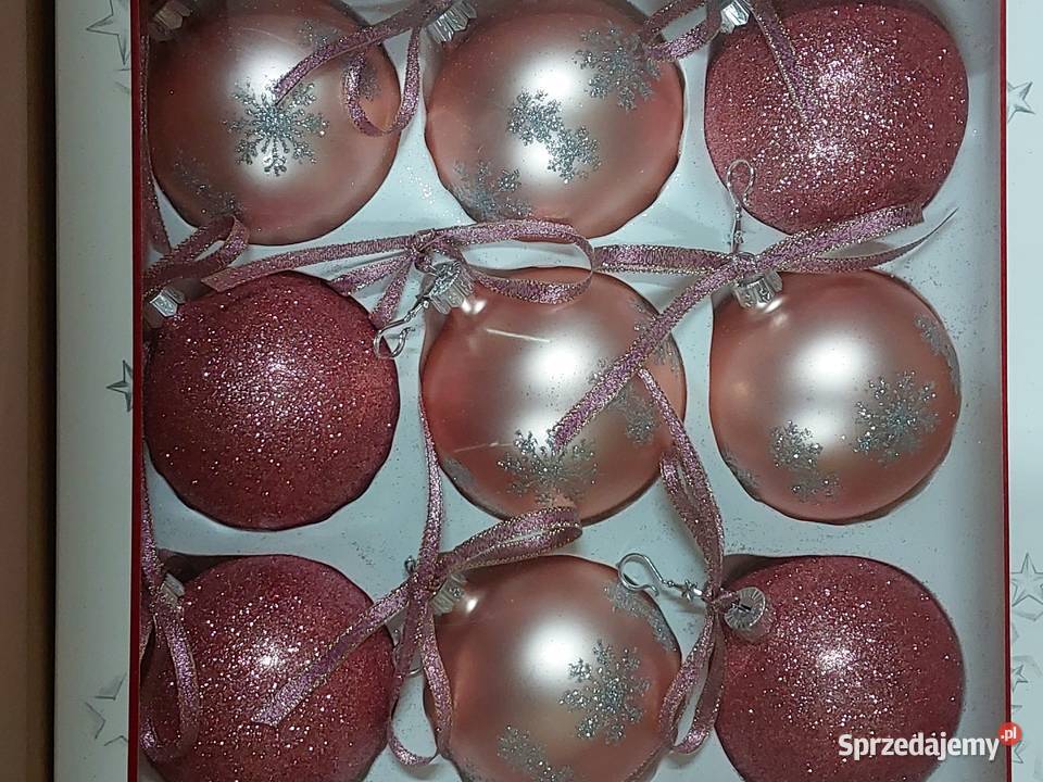 40 bombki choinkowe różowe i srebrne 2 rolki Warszawa