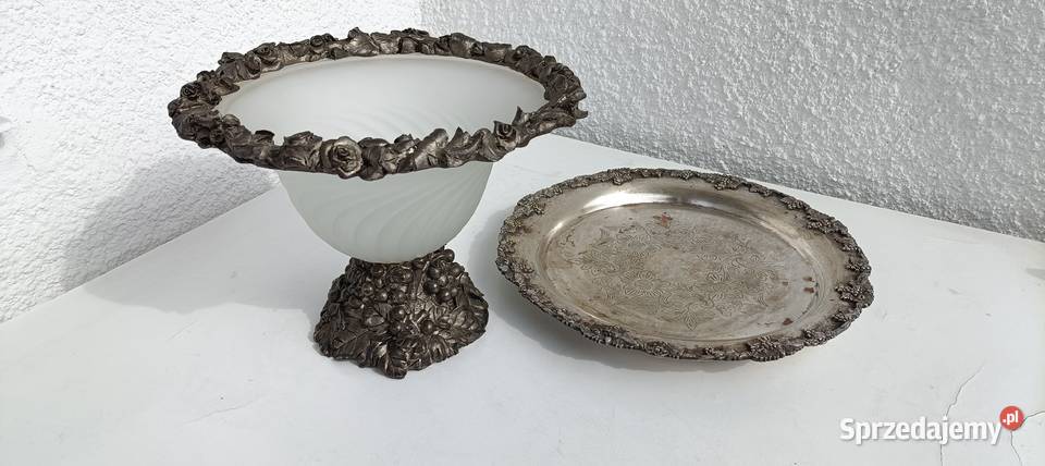 Elegancka misa dekoracyjna i patera vintage z