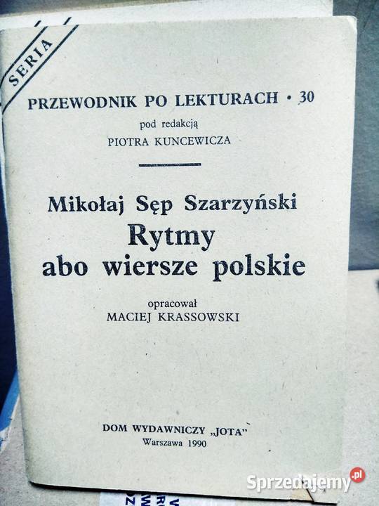 Rytmy albo wiersze Szarzyński opracowanie lektur Warszawa