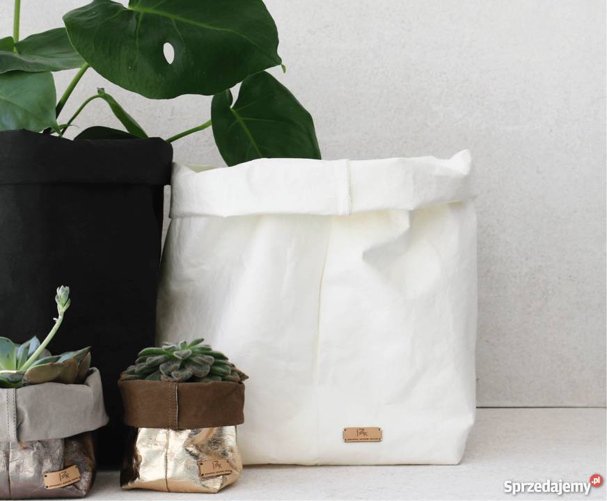 Doniczka biała osłonka na doniczkę PAK biały XL Dekoracje i ozdoby Łódź