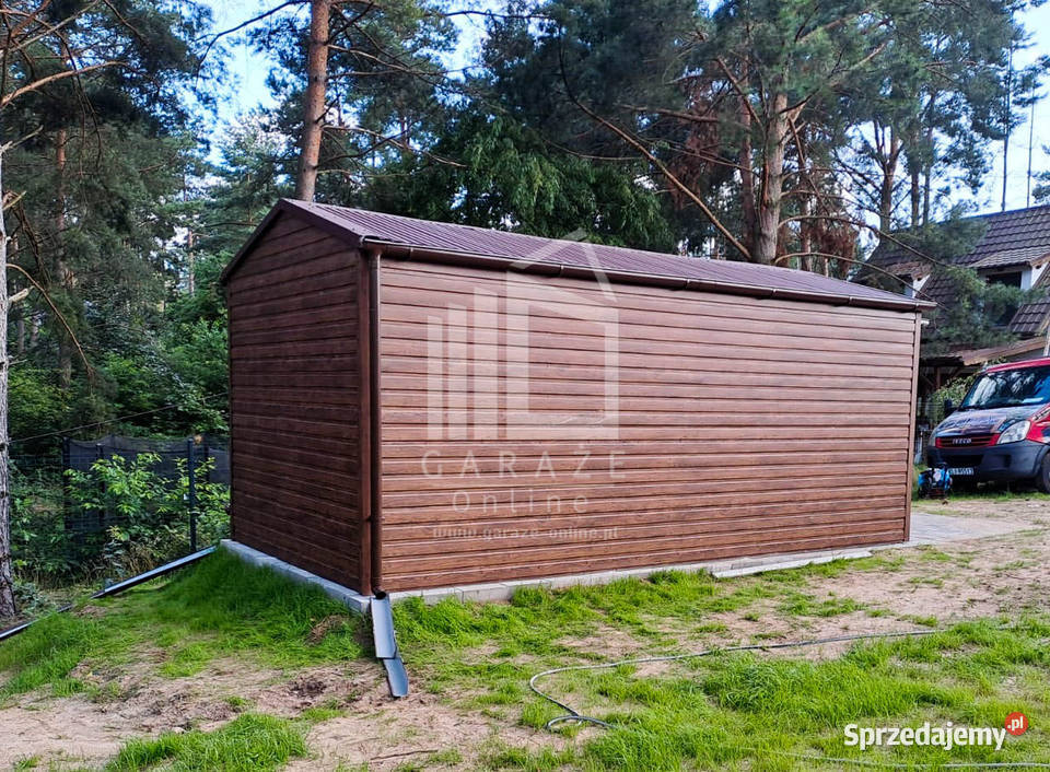 GARAZ BLASZANY 3m x 6m dwuspad ciemny orzech samodzielny Ostrowiec Świętokrzyski