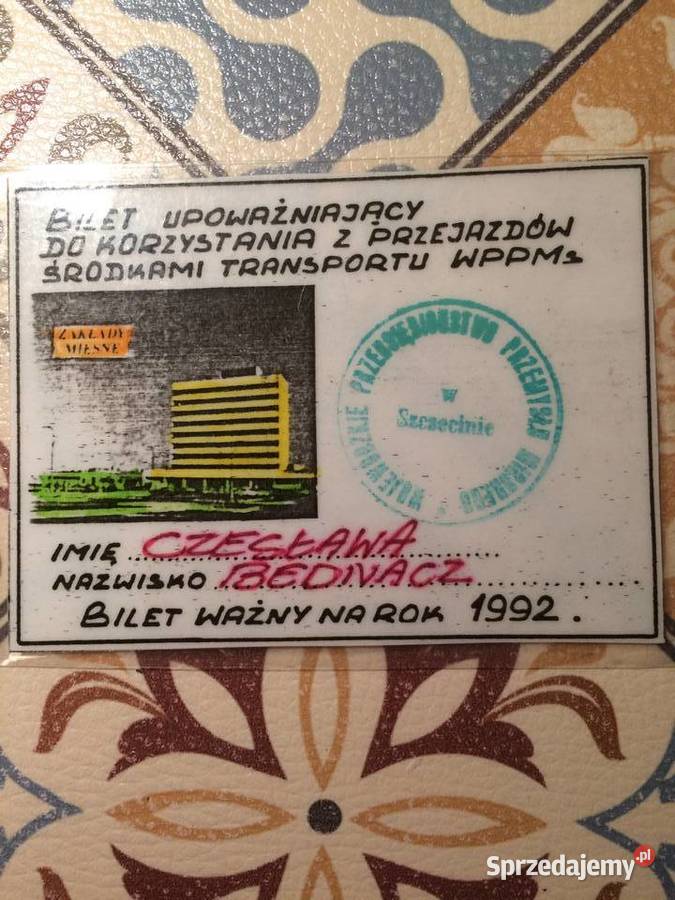 1175 Bilet Firmowy Do Przejazdu Środkami Szczecin